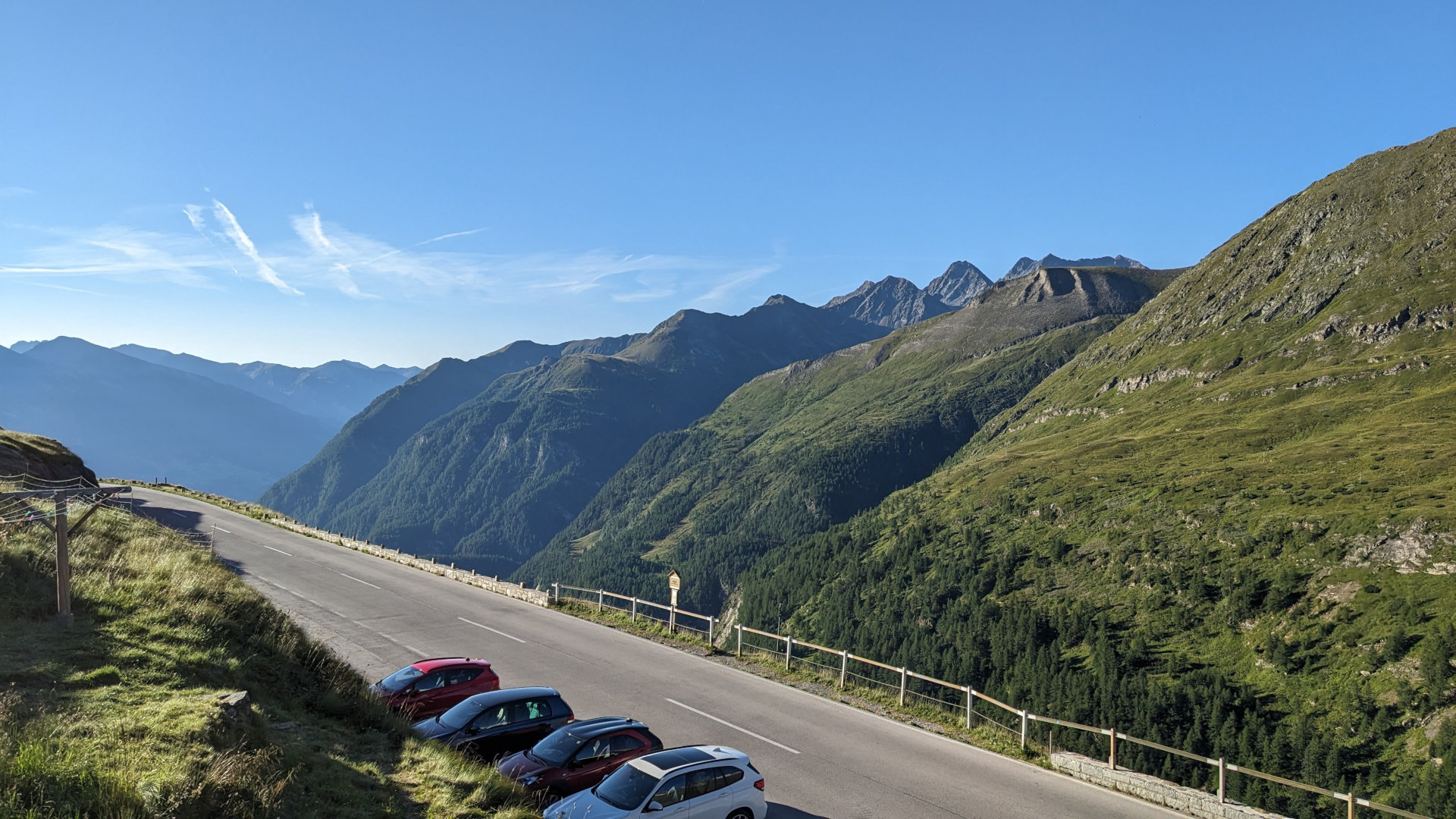 Großglocknerstrasse - Auffahrt Franz-Josef-Höhe, unser morgendlicher Start abwärts