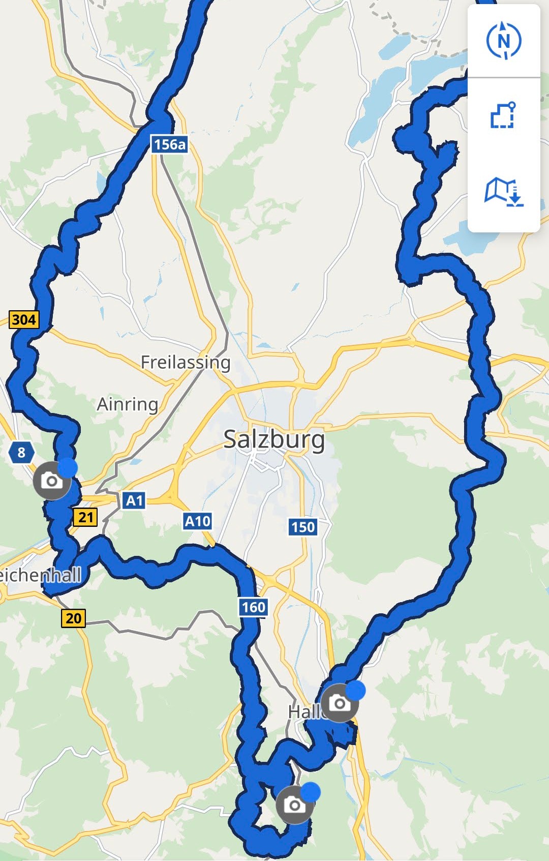 Route als Screenshot der BMW Connected Ride App