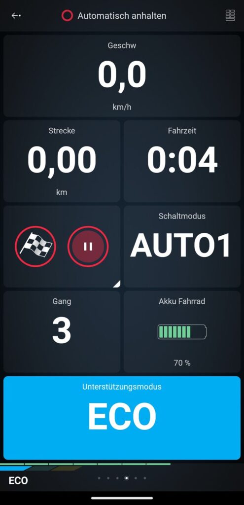 Screenshot Shimano E-Tube Ride App