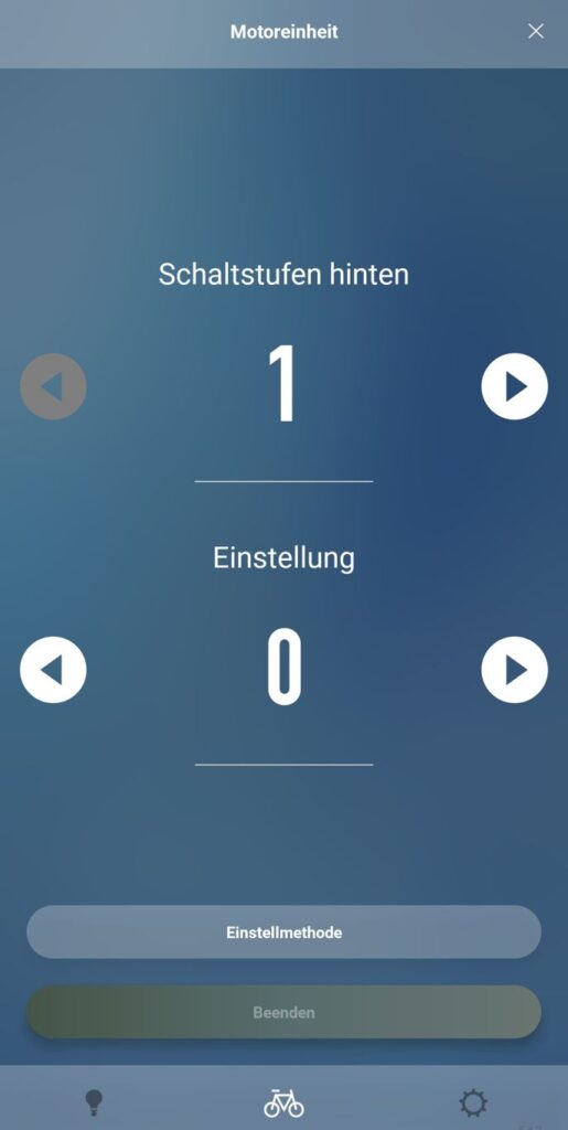 Screenshot Shimano E-Tube App