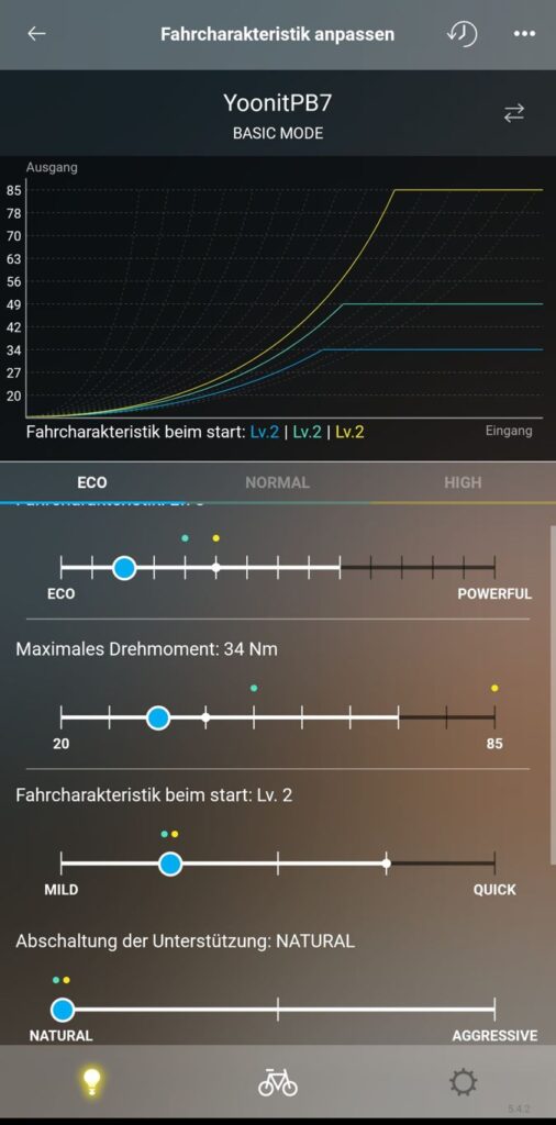 Screenshot Shimano E-Tube App