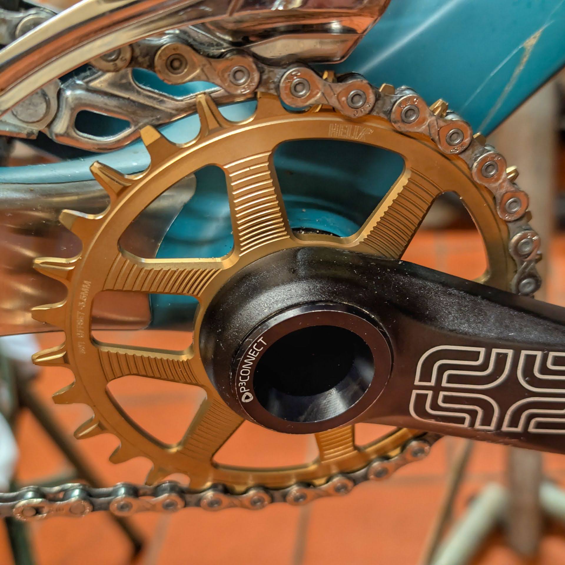 e:thirteen Helix R 30er Direct Mount Kettenblatt auf TRS Fatbike Kurbel