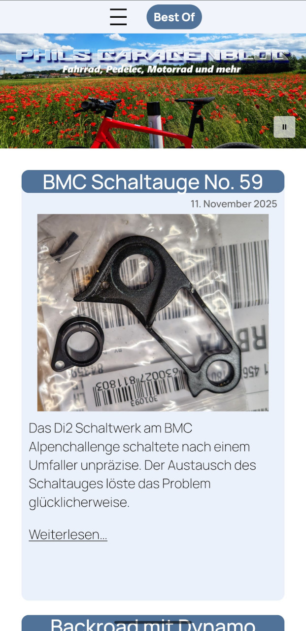 Screenshot Smartphone garagenhomepage.de Theme Twenty Twenty-Five