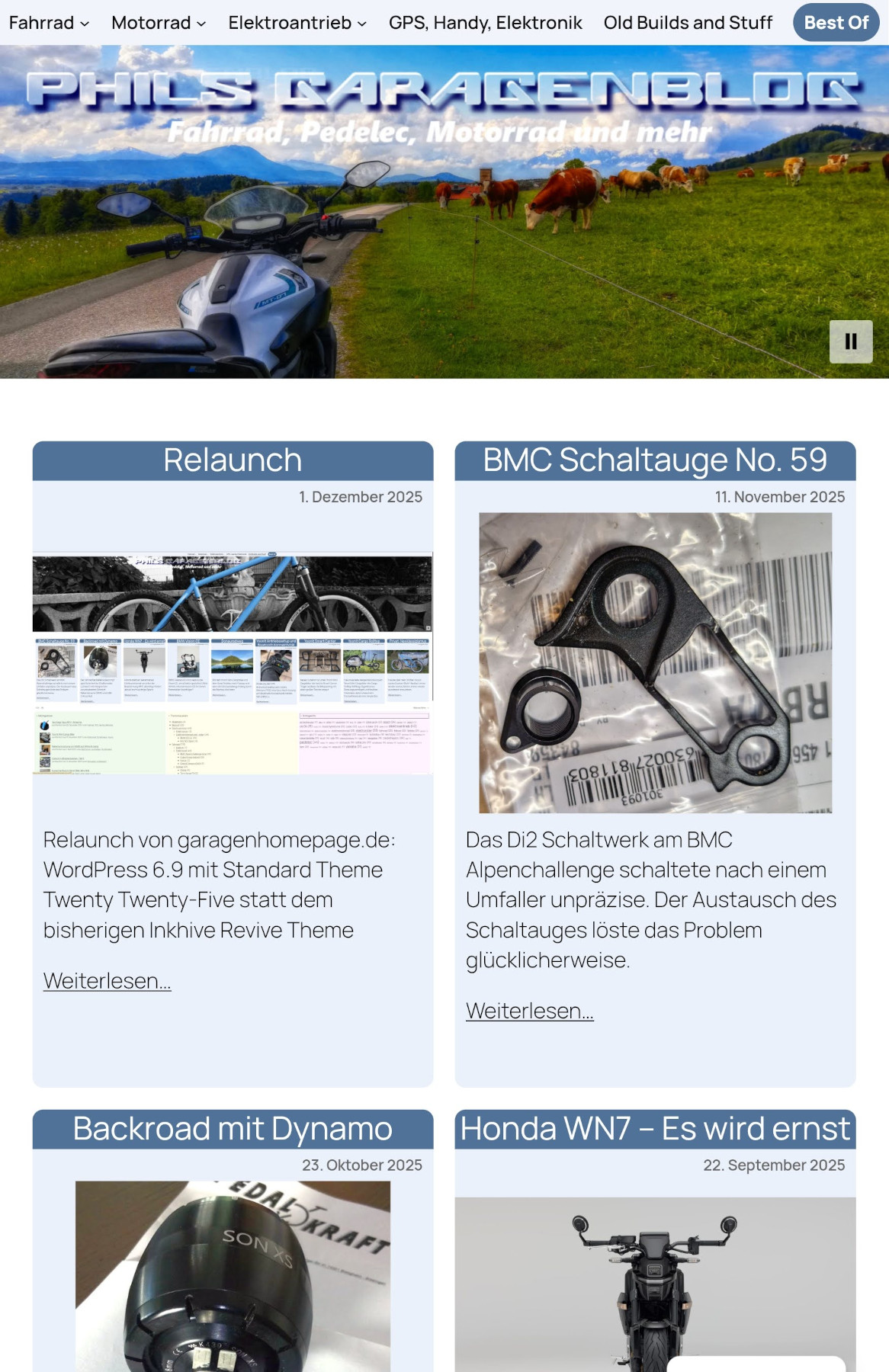 Screenshot Tablet aufrecht garagenhomepage.de Theme Twenty Twenty-Five
